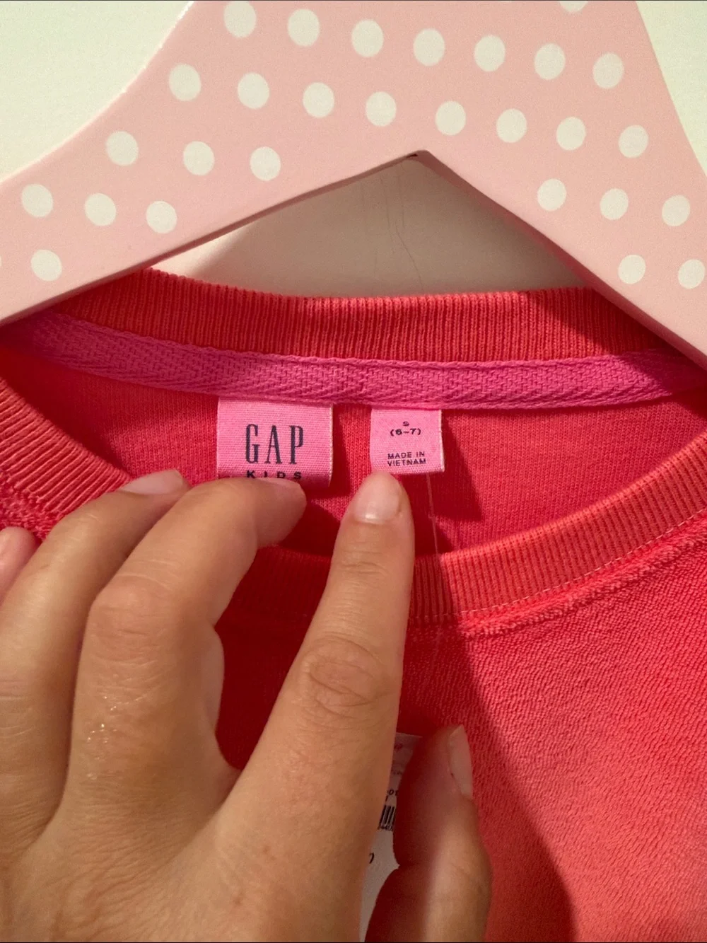 GAP girls Pink-to-Orange Ombre Terry Shirt size 6-7 NWT